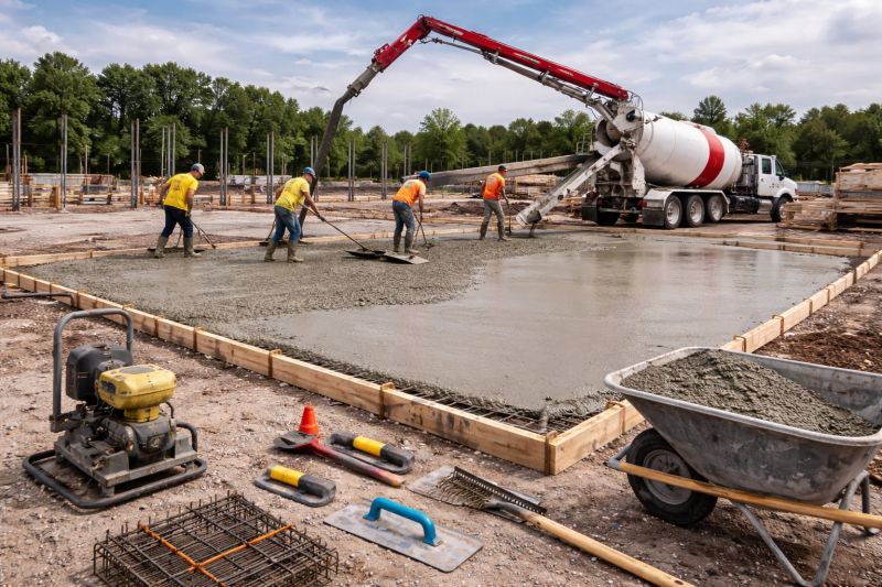 Commercial Slab Installation in Williamsburg, VA