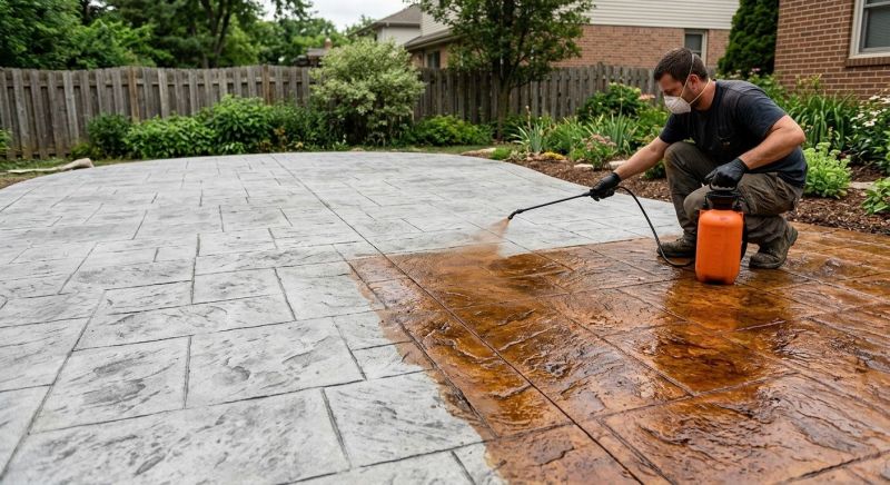 Concrete Patio Staining in Dallas, TX