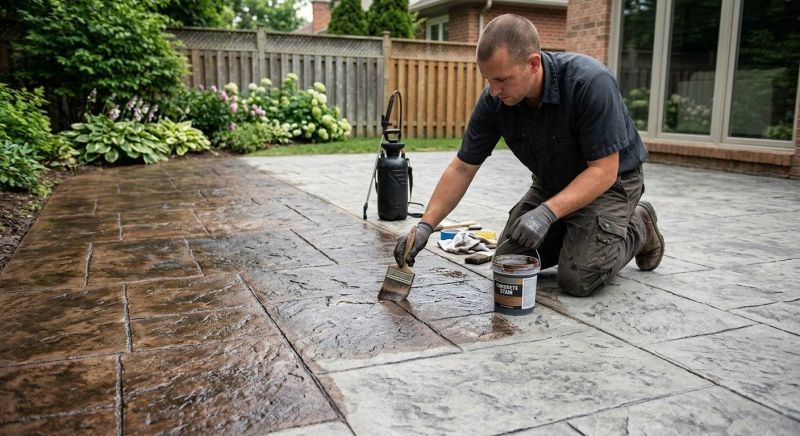 Concrete Patio Staining in Corpus Christi, TX