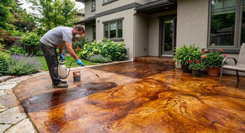 Concrete Patio Staining in Frisco, TX