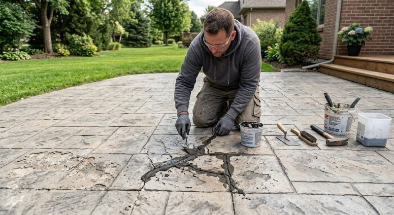 Decorative Concrete Repair in Boerne, TX