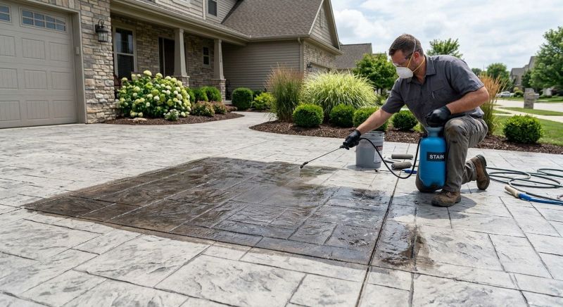 Driveway Concrete Staining in Fort Worth, TX