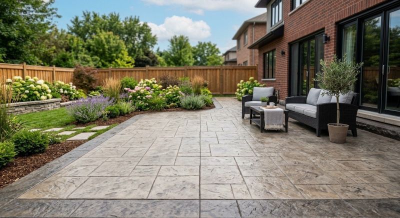 Stamped Concrete Patio Installation in Frisco, TX